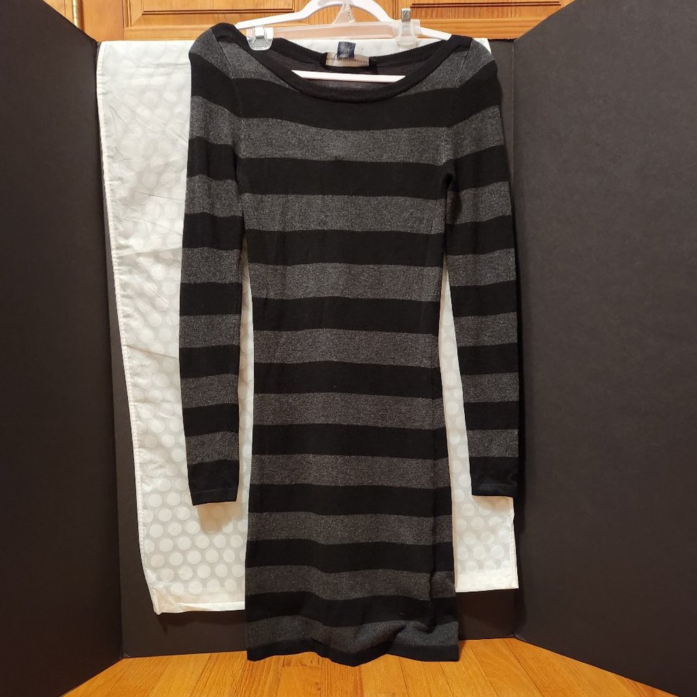 Black and Grey Sweater Dress